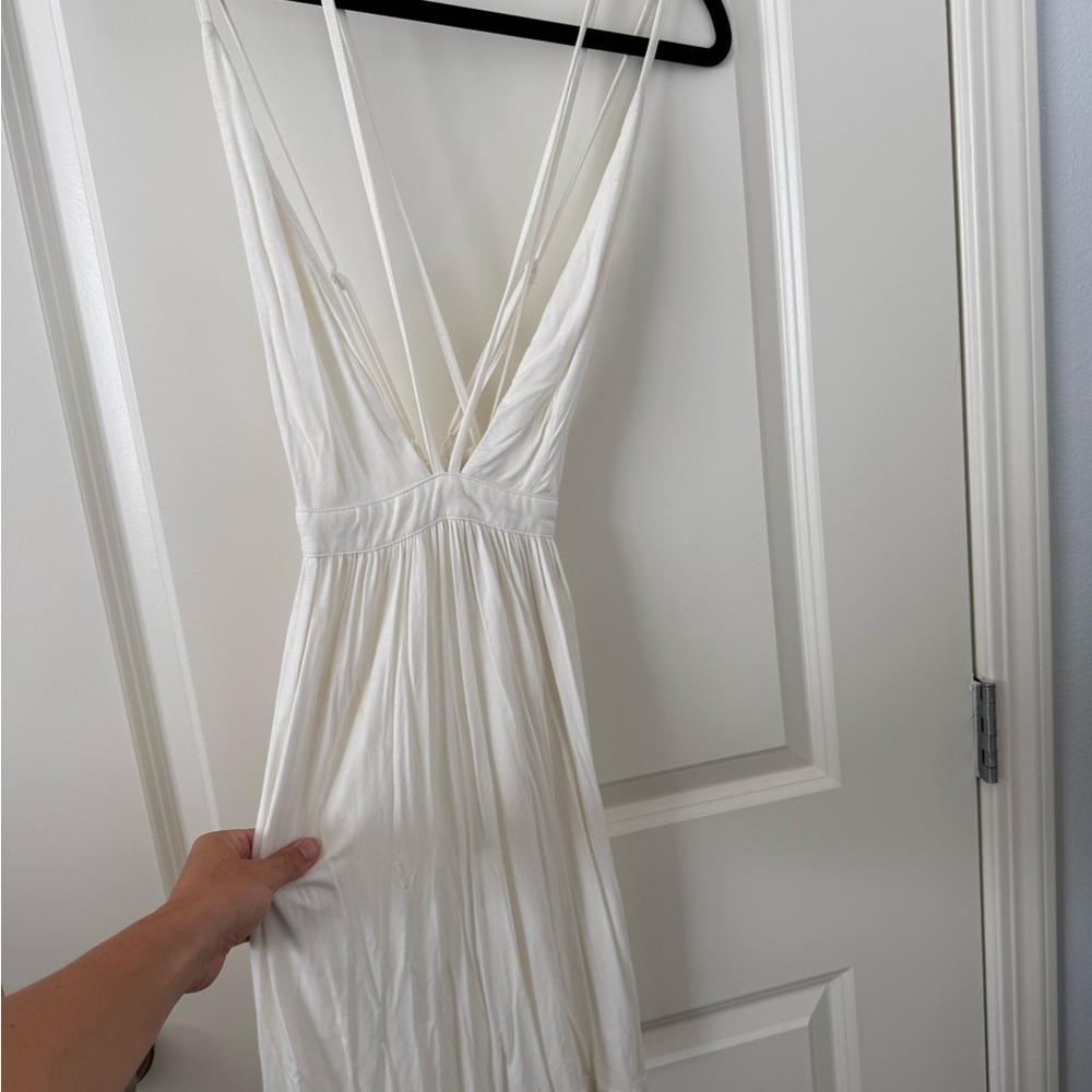 Tobi White Backless Dress with Spaghetti Straps